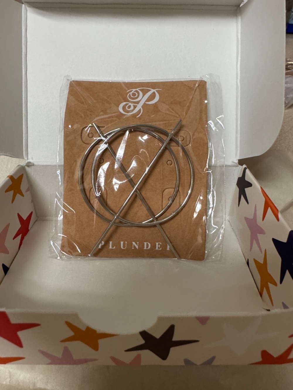 Plunder Silver Geometric Circle & Cross Hair Pin Duo